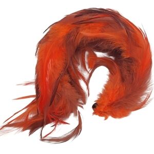 Vintage Orange Feather Hair Fascinator Headband Accessory